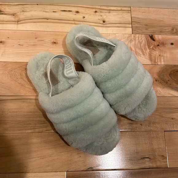 UGG Fluff Yeah Women’s Size 7 Slipper Retro Mint Green - Picture 6 of 11